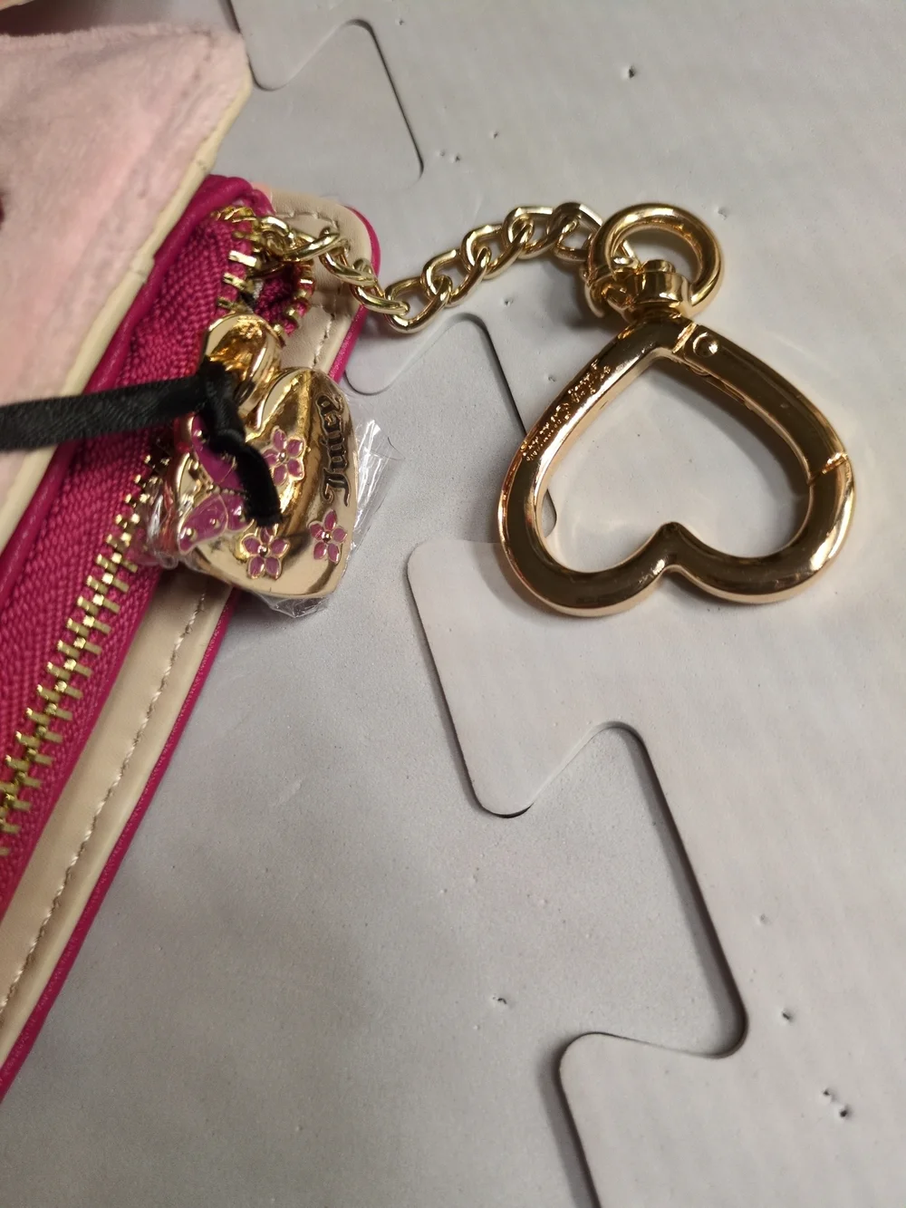 Juicy Couture Pink Plush 'Juicy' Zip Wallet